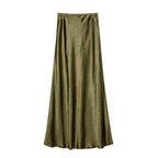 Damen Eleganter Maxirock aus satinierter Viskose EB