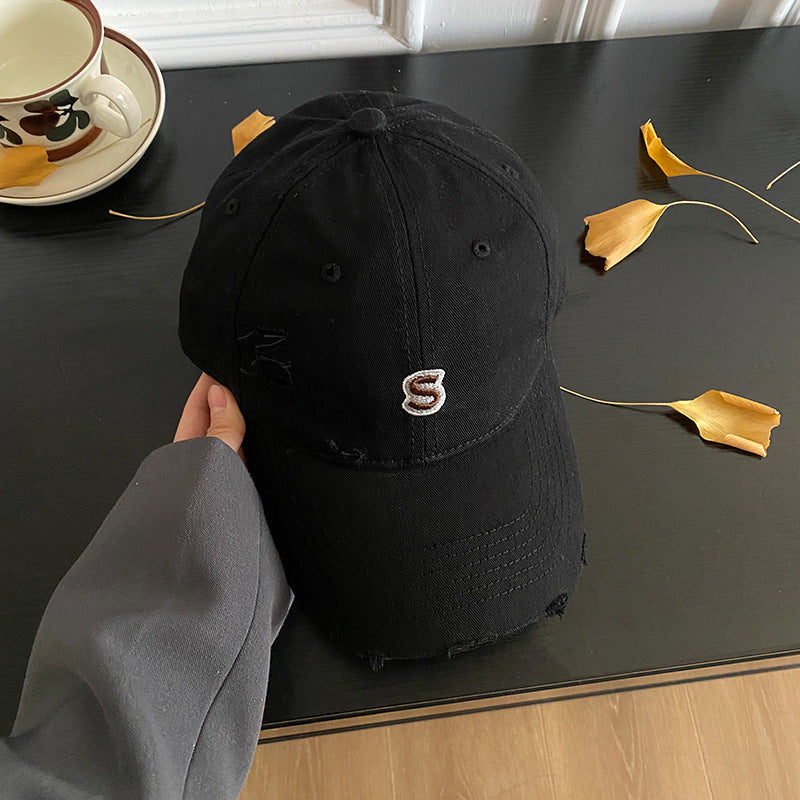 Unisex-Baseballkappe mit Stickerei im Used-Look