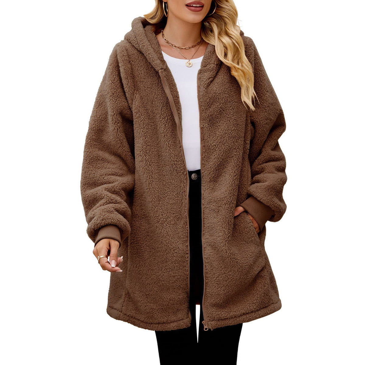 Damen kuschelige Fleecejacke EB