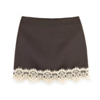 Damen Feiner Rock mit eleganter Spitzenverzierung EB