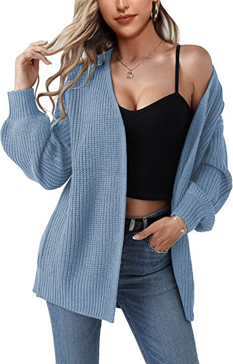 Damen Grober Strickcardigan mit offenen Fronten und lässigem Schnitt EB