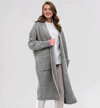 Damen Gemütlicher Strickmantel mit großen Taschen und oversized Schnitt EB