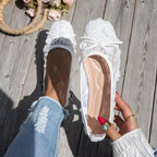 Damen elegante Ballerinas mit floralen Applikationen und rutschfester Sohle EB