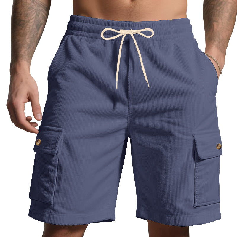 Herren-Cordshorts mit Cargo-Taschen und Kordelzug