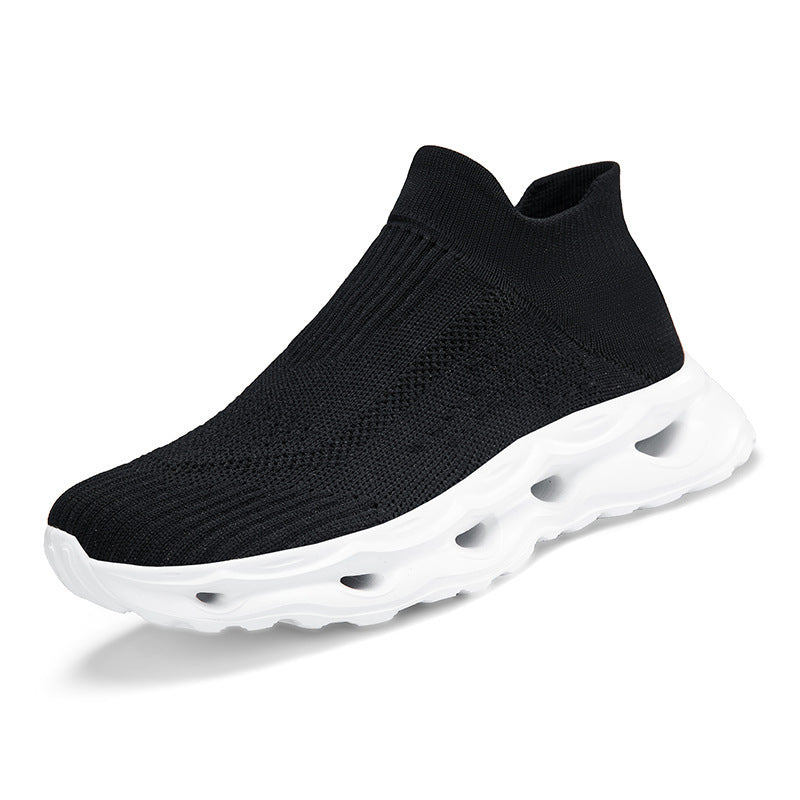Unisex nan sockenartiger Strickslipper mit gelochter Hohlkammer-Dämpfung EB