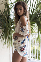 Damen lässige Bluse mit floralem Muster EB
