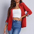 Damen Elegante Blazerjacke mit Kontrastdetails EB
