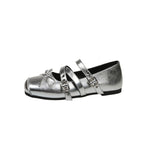 Damen Ballerinas mit verstellbarem Riemen und modischem Schleifendetail EB