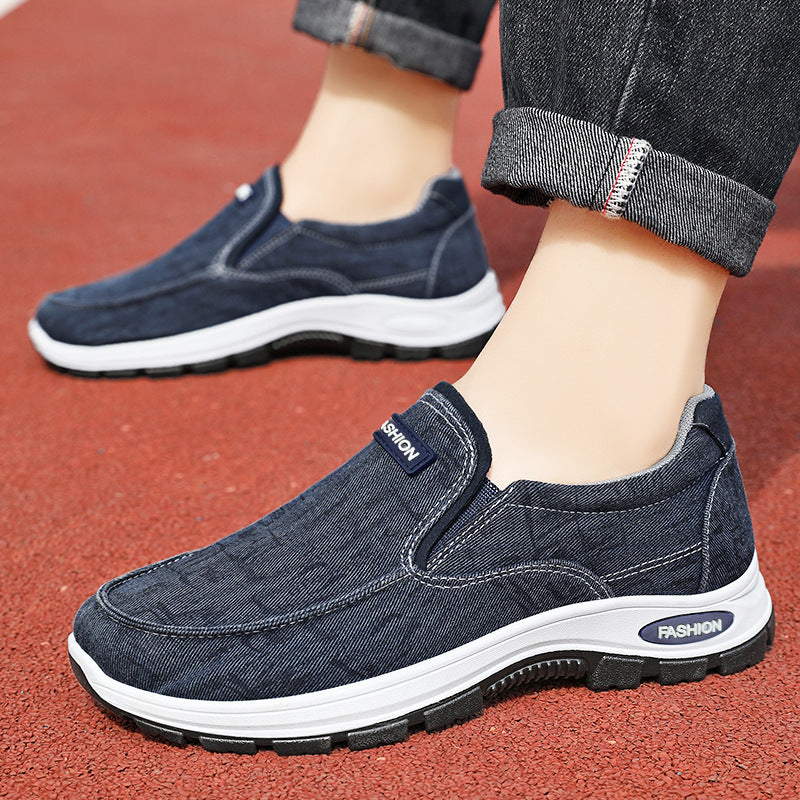Damen Bequeme Slip-On Freizeitschuhe mit Denim-Optik EB