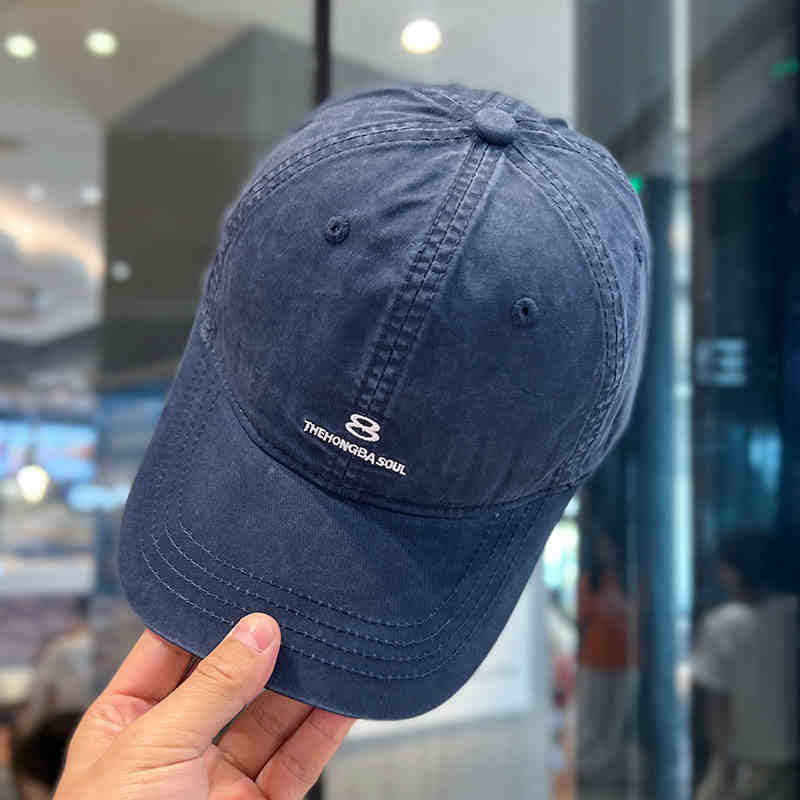 Men's Distressed Cotton Baseball Cap