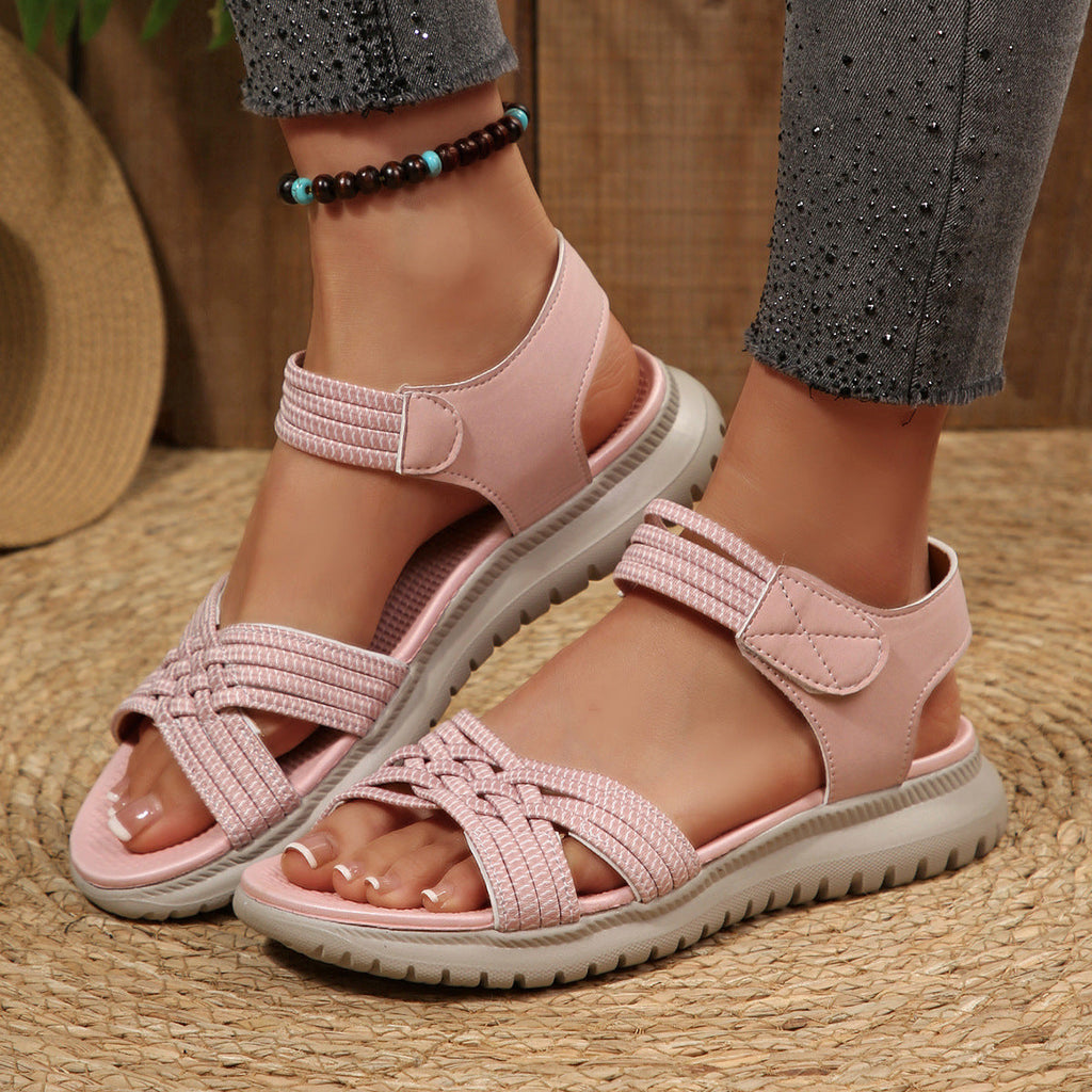 Damen Bequeme und stilvolle Riemensandalen mit elastischen Details EB