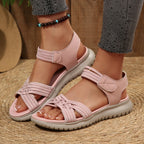 Damen Bequeme und stilvolle Riemensandalen mit elastischen Details EB