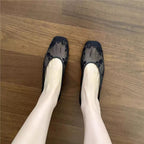 Damen Ballerinas mit floralem Design aus feinem Netzmaterial EB