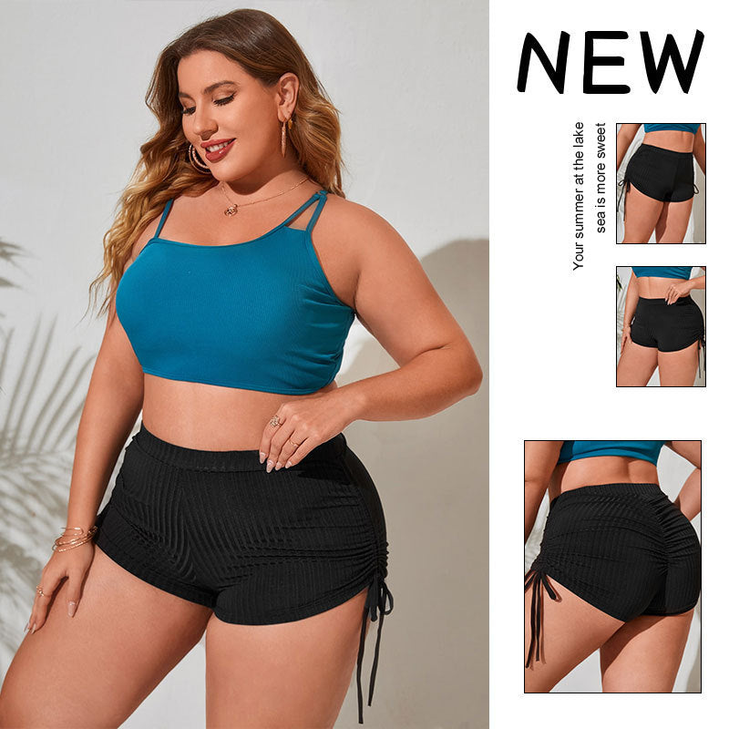 Damen-Shorts mit seitlichem Rüschendetail