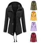 Damen nan wasserabweisender Parka mit taillenkordel und asymmetrischem Saum EB
