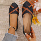 Damen Ballerinas mit modischer Strap-Kombination und elastischer Sohle EB