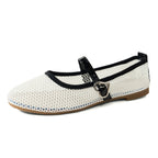 Damen Atmungsaktive Mary Jane Ballerinas mit Netzdesign EB