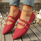 Damen Ballerinas mit modischen Riemen und punktueller Fußbettgestaltung EB