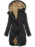 Damen gefütterter Winterparka mit abnehmbarer Kapuze und weichem Innenfutter EB
