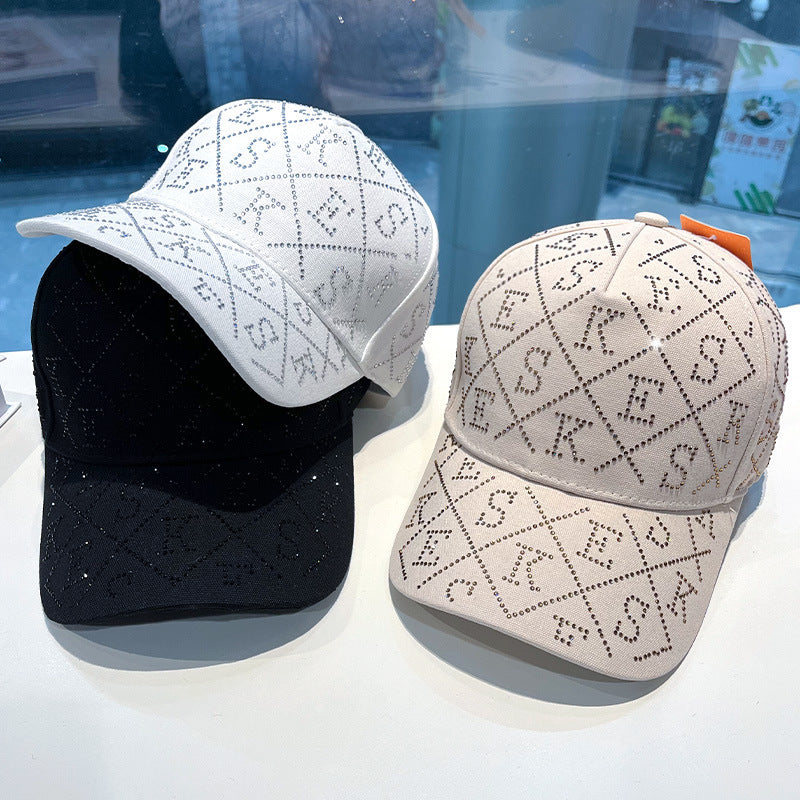 Verstellbare Damen-Baseballcap mit Strasssteinen