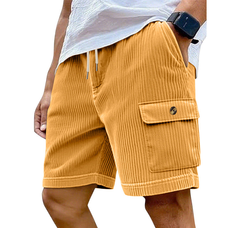 Herren-Utility-Shorts aus Cord mit elastischem Bund