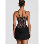 Damen Abendkleid mit Corsagen-Oberteil und Rüschenrock EB
