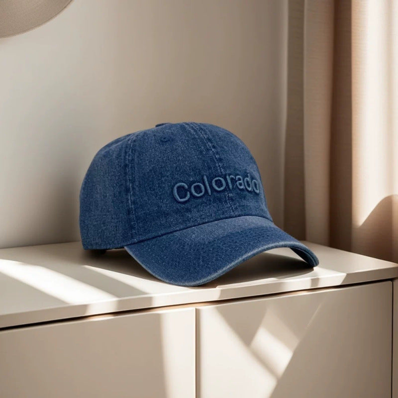 Damen-Baseballcap aus Baumwolle mit Stickerei im Distressed-Look