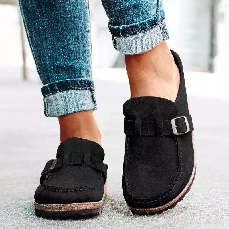 Damen Mokassins mit modischem Schnallen-Detail und bequemer Sohle EB