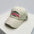 Inspirierende Damen-Baseballkappe aus Baumwolle im Used-Look