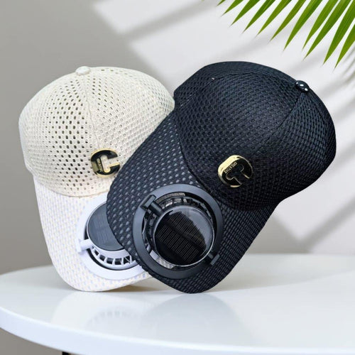 Atmungsaktive Baseballkappe mit wiederaufladbarem Ventilator im Schirm