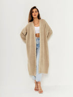 Damen Großer Strickmantel mit offener Front und lässiger Silhouette EB