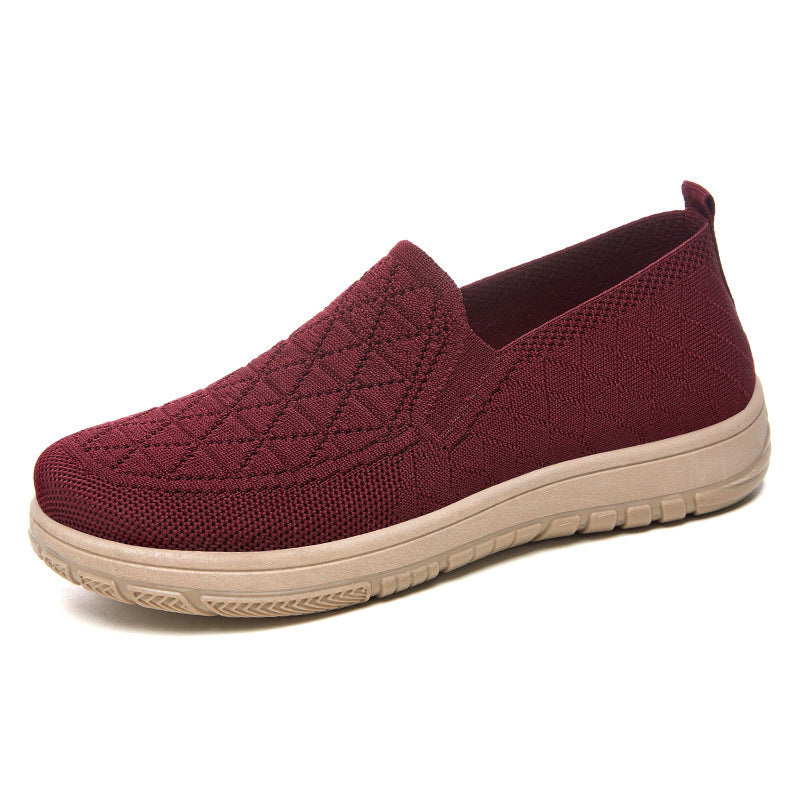 Damen Bequeme Slip-On Freizeitschuhe mit atmungsaktiver Oberflächenstruktur EB