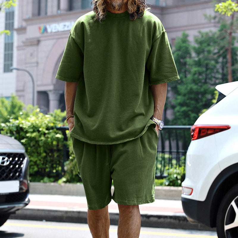 Oversized Loungewear-Set für Herren mit Boxy-Shirt und Shorts