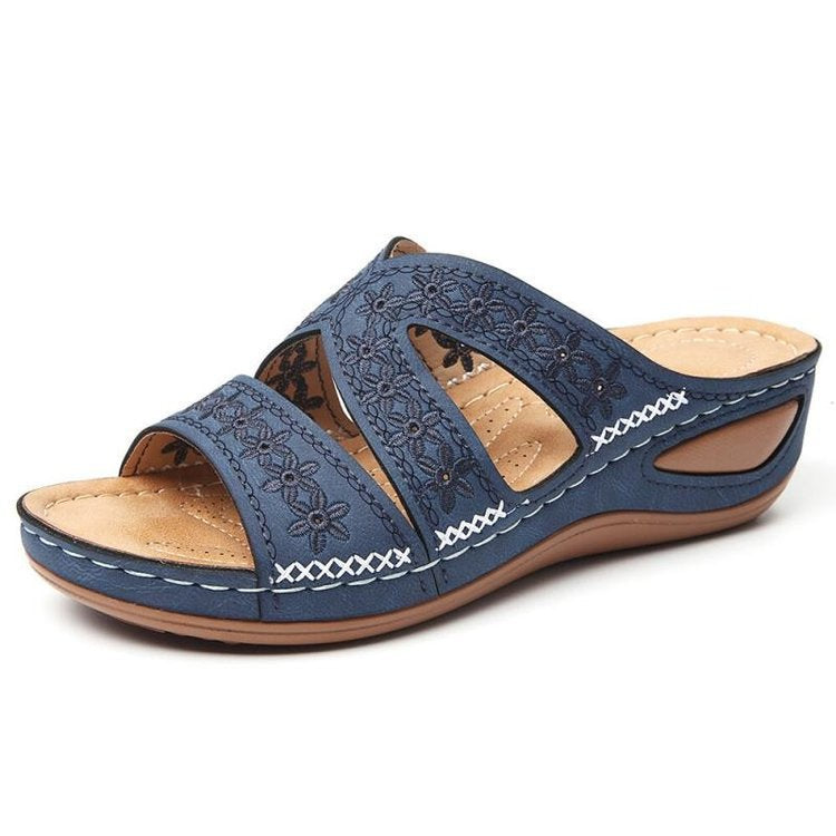 Damen Komfortable Clogs mit floralem Design und ergonomischem Fußbett EB