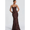 Damen Elegantes Abendkleid mit floralem Spitzenmuster und figurbetontem Schnitt EB