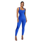Damen Figurbetonter Strick-Jumpsuit mit Quadrat-Ausschnitt R&B