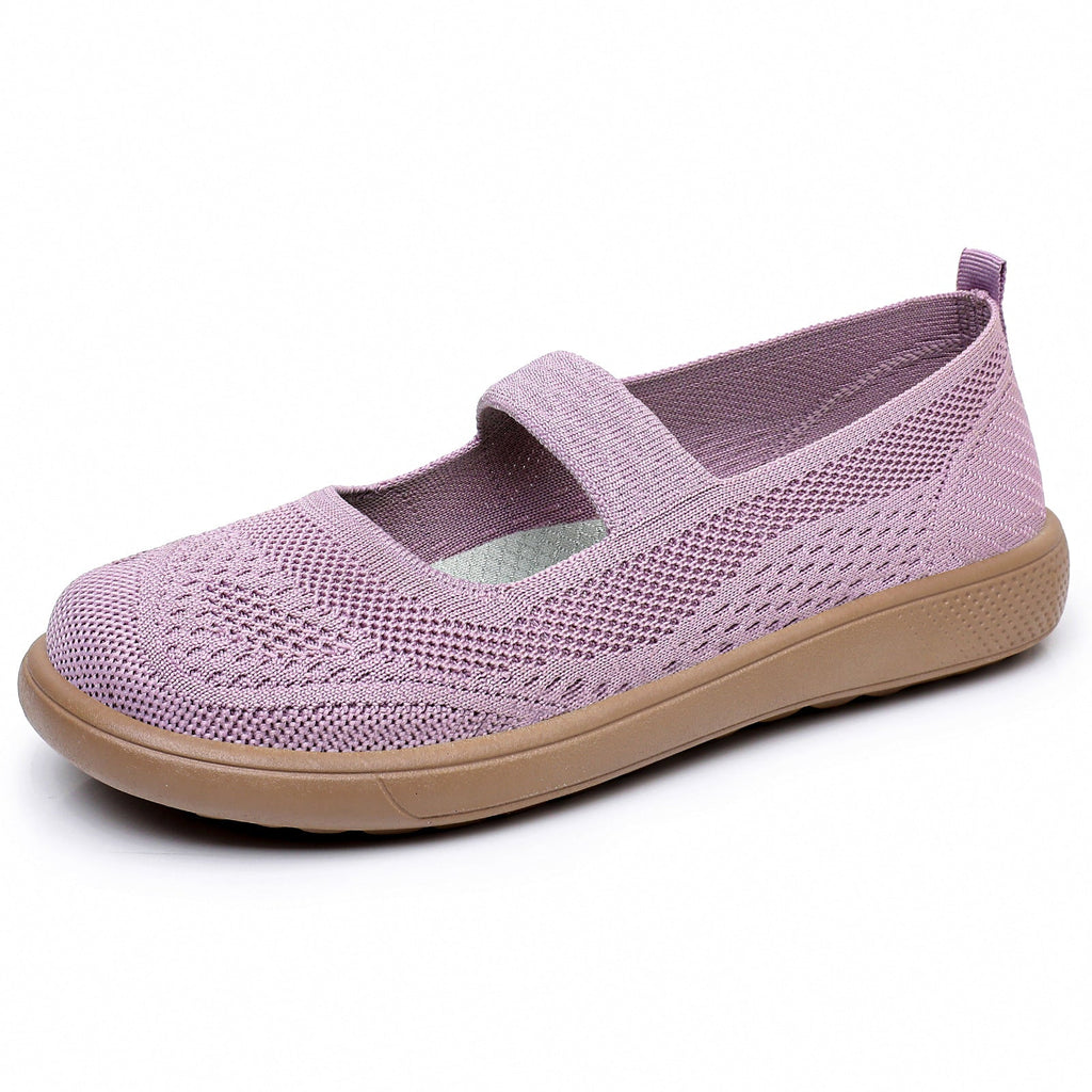 Damen Bequeme Slip-On Freizeitschuhe mit elastischem Riemen EB