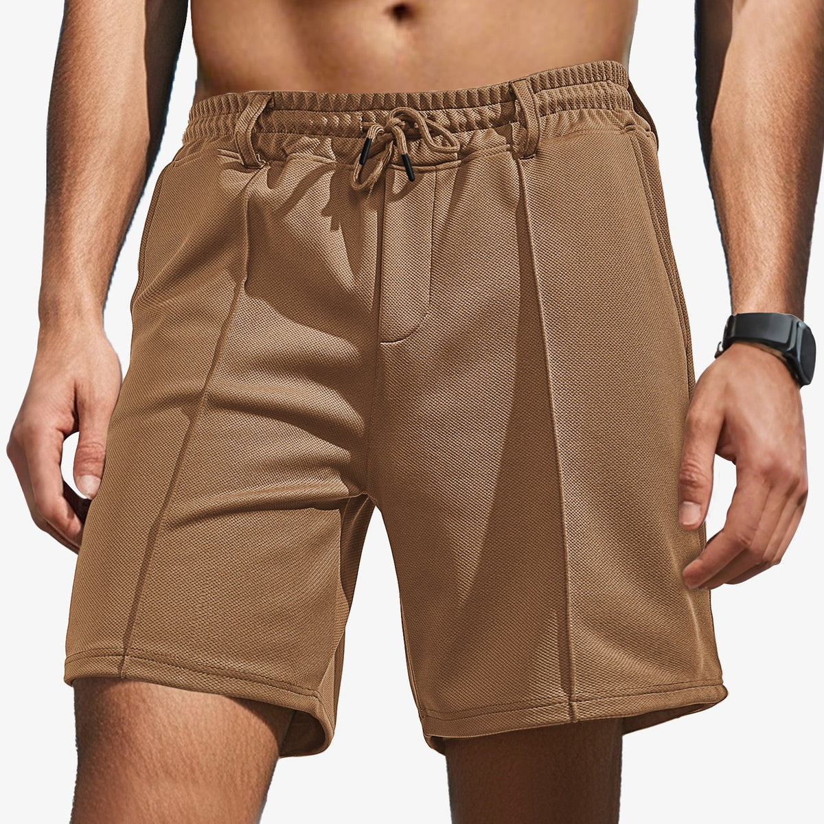 Knielange Sportshorts für Herren mit Mesh-Struktur