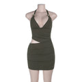Damen Bandeau-Minikleid mit verführerischem Wickeldesign und tiefem Ausschnitt EB