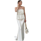 Damen elegantes Abendkleid mit raffinierten Rüschendetails EB