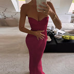 Damen Elegantes Bodenkleid mit strategisch platzierten Schnürdetails EB
