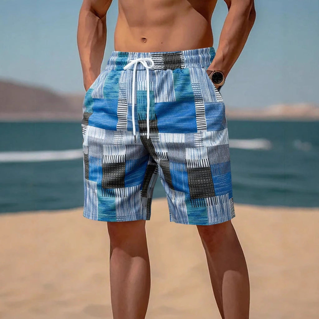 Herren stylische Bade-Shorts mit modernem Graphikmuster EB