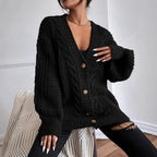 Damen Grobstrick-Cardigan mit dekorativem Zopfmuster EB