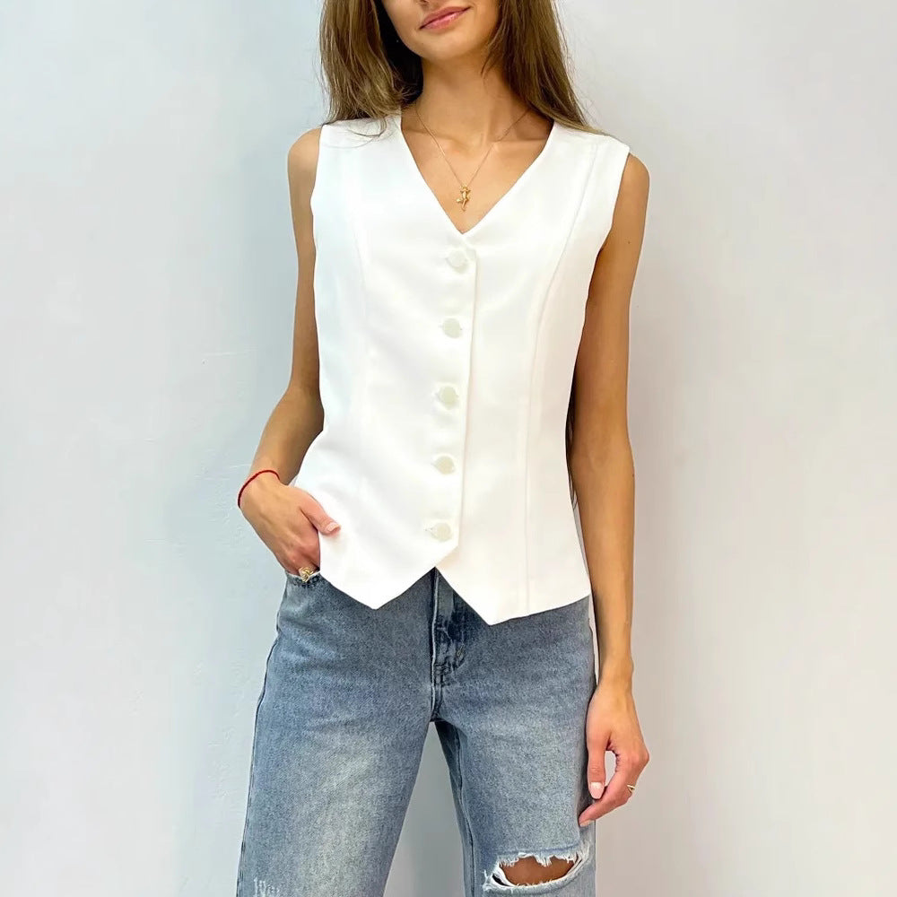 Damen ärmelloses Blusenkleid mit schmaler Passform EB