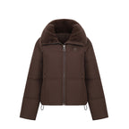 Damen Stylische gefütterte Winterjacke mit abnehmbarem Kragen EB