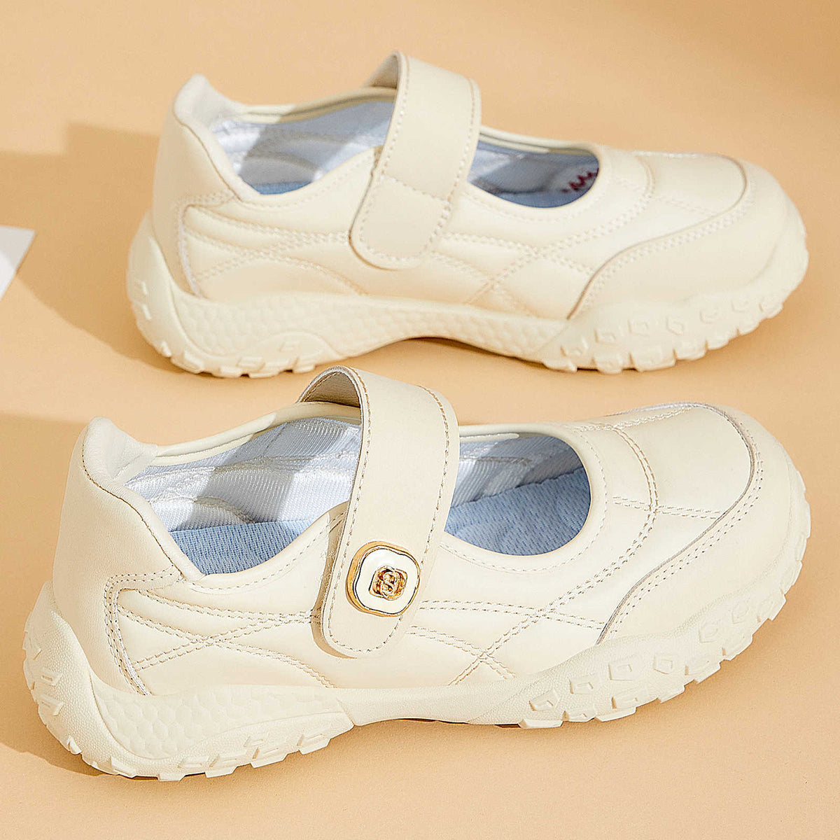 Damen bequeme Alltagsschuhe mit flexiblem Klettverschluss EB