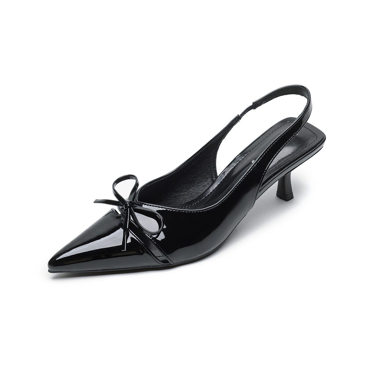 Damen Slingback-Pumps mit modischem Schleifendesign und elegantem Lackfinish EB