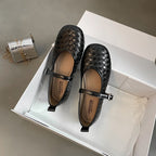 Damen Ballerinas mit stylishem Riemen und glänzender Oberfläche EB
