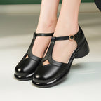 Damen Ballerinas mit verstellbarem Riemen und komfortablem Blockabsatz EB