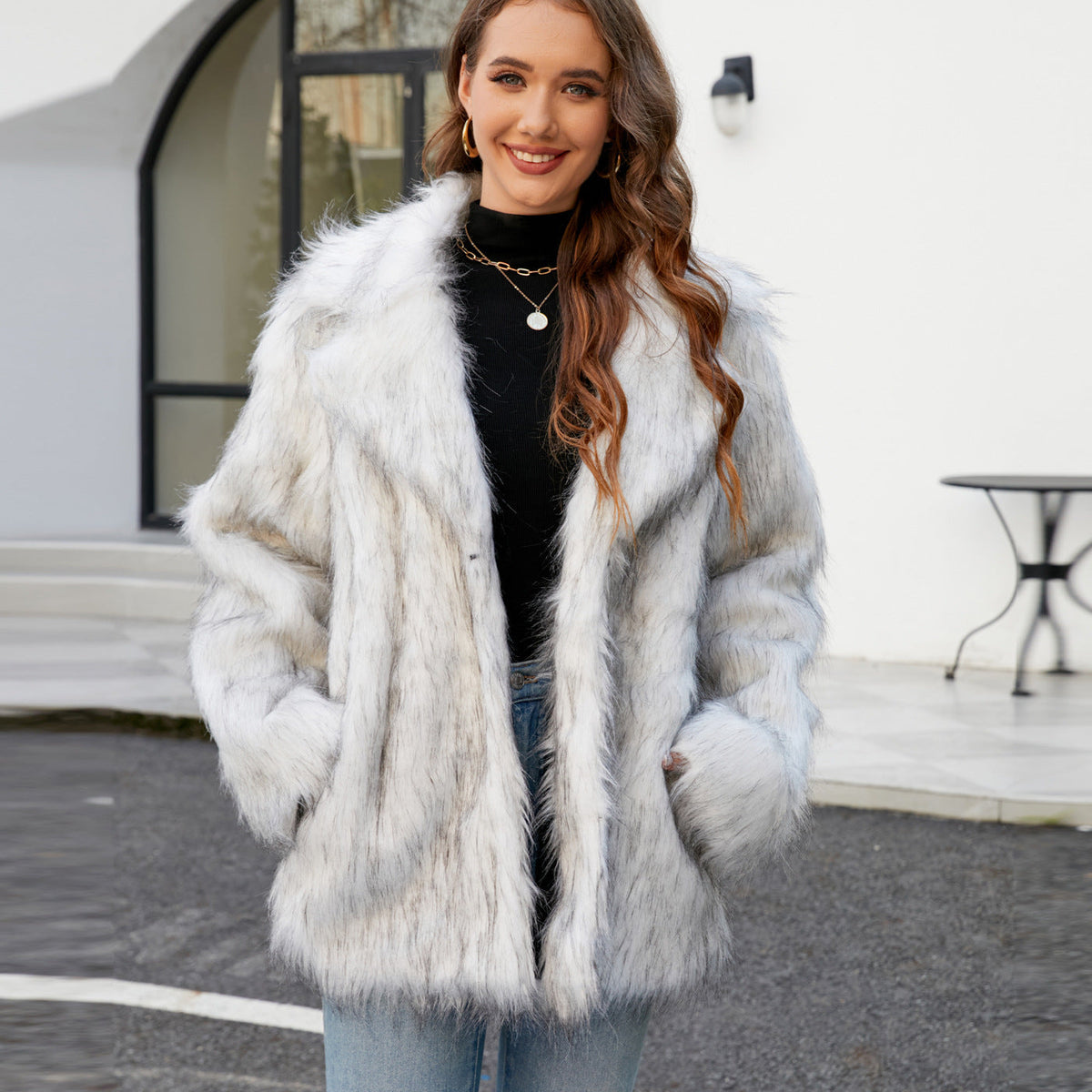 Damen Kunstpelzjacke EB